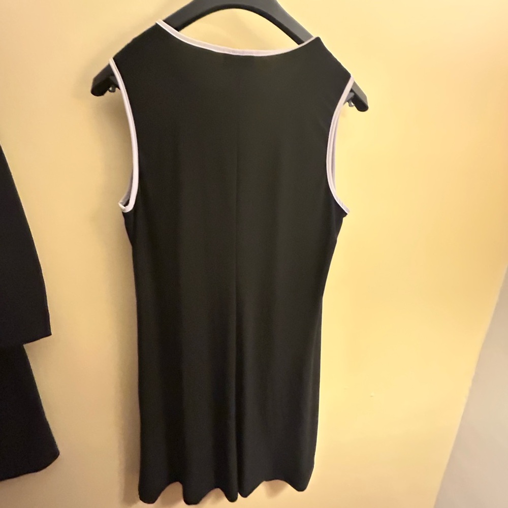 EUC MSK Black Dress w/White Accents, Zipper w/Silver Pull, Could be Cover Up - Picture 11 of 15